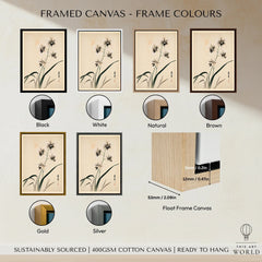 Japanese Orchid Art Print – Vintage Botanical Wall Art — framed canvas float frame colour options