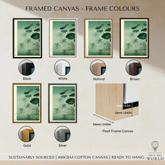 Japanese Lotus Pond Art Print – Rainy Vintage Wall Art — framed canvas float frame colour options