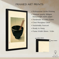 Japanese Kitchen Art Print – Vintage Ramen Bowl Wall Art — framed print details measurements quality details