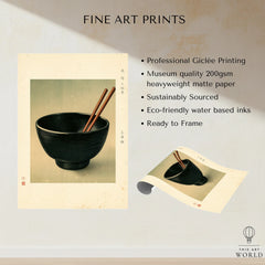 Japanese Kitchen Art Print – Vintage Ramen Bowl Wall Art — fine art print unframed quality details