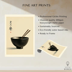 Japanese Ramen Wall Art – Minimal Vintage Kitchen Print — fine art print unframed quality details