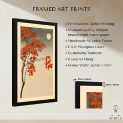 Japanese Maple Tree Art Print – Vintage Autumn Wall Art — framed print details measurements quality details