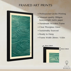 Japanese Water Art Print – Zen Ripple Wall Art — framed print details measurements quality details