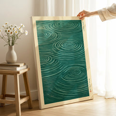 Japanese Water Art Print – Zen Ripple Wall Art — canvas print mirror edge hand holding room setting