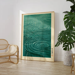 Japanese Water Wall Art – Minimalist Zen Art Print — large framed print room setting chair plant