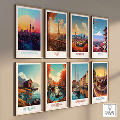 Johannesburg South Africa Print - Modern Cityscape Poster, JHB Skyline collection with cityscapes of global cities