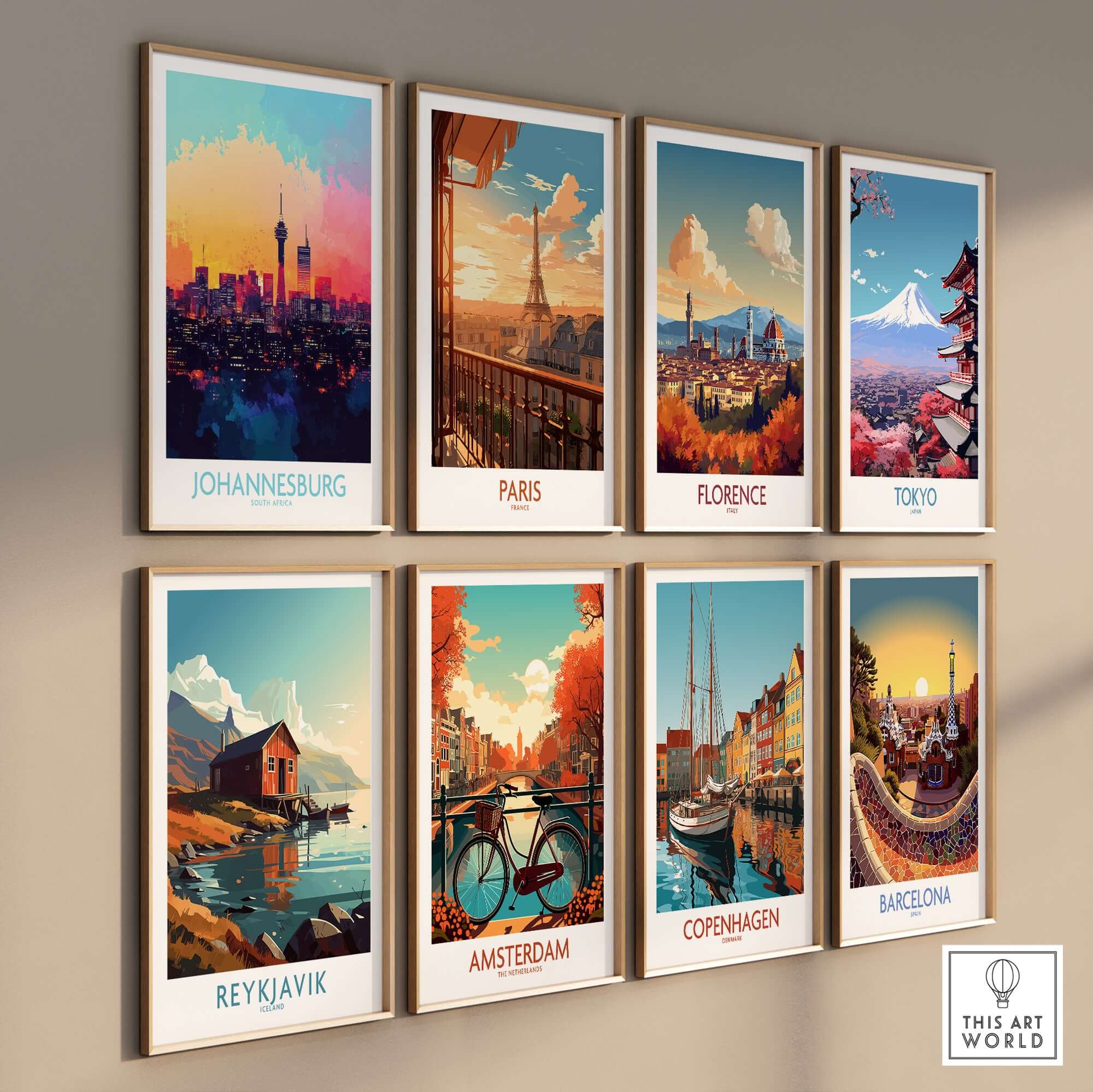 Johannesburg South Africa Print - Modern Cityscape Poster, JHB Skyline collection with cityscapes of global cities