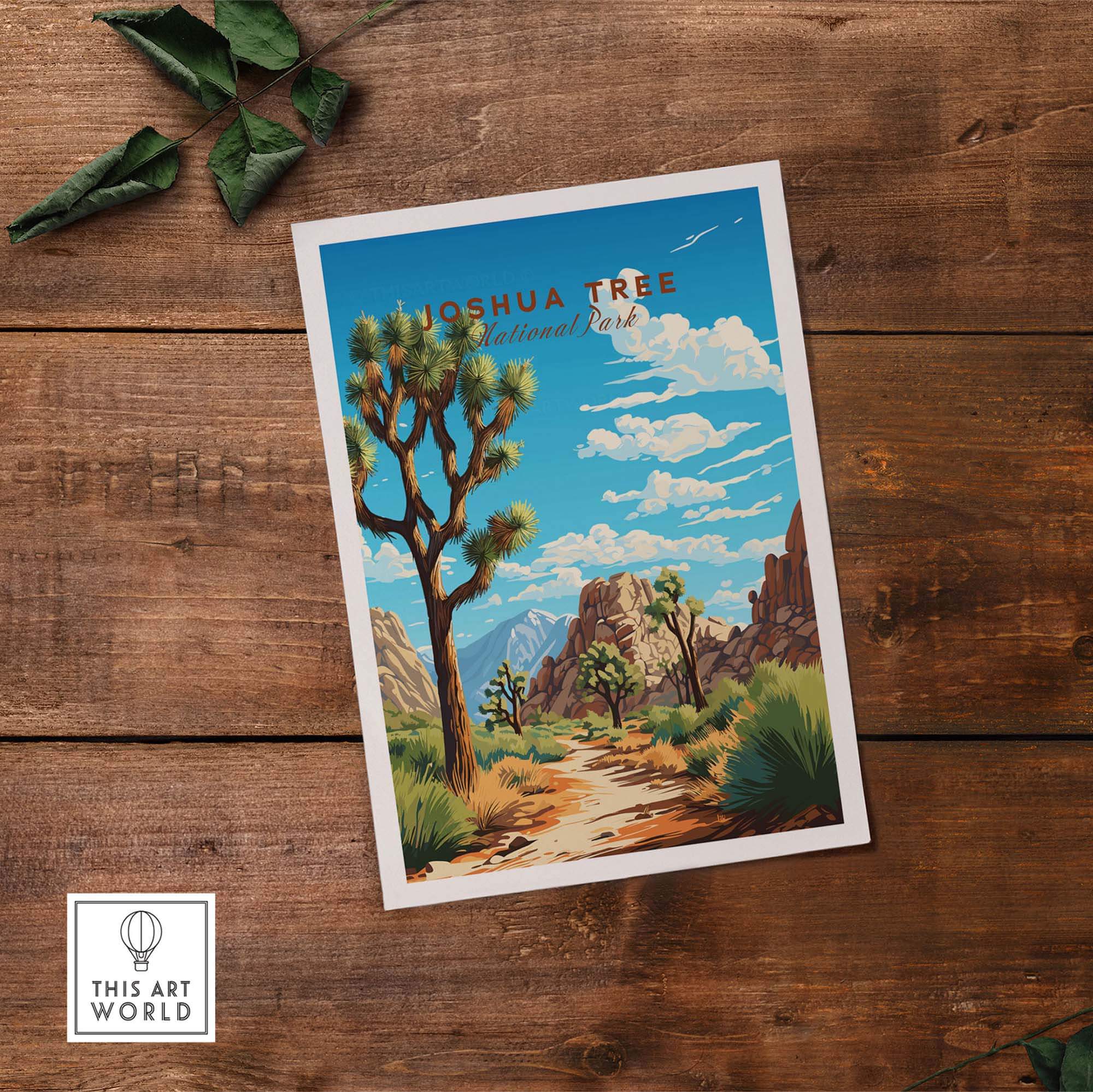 Joshua Tree Poster National Park showcasing vibrant desert scenery and majestic landscapes.