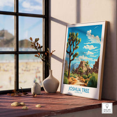 Joshua Tree Print showcasing the beauty of California's Joshua Tree National Park in a stylish frame.