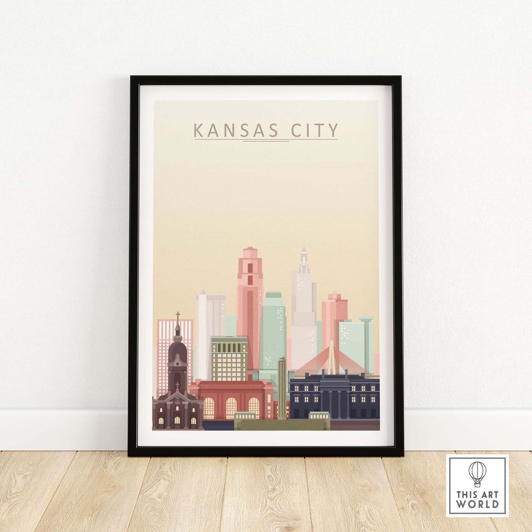 Kansas City Skyline Print | Wall Art Poster