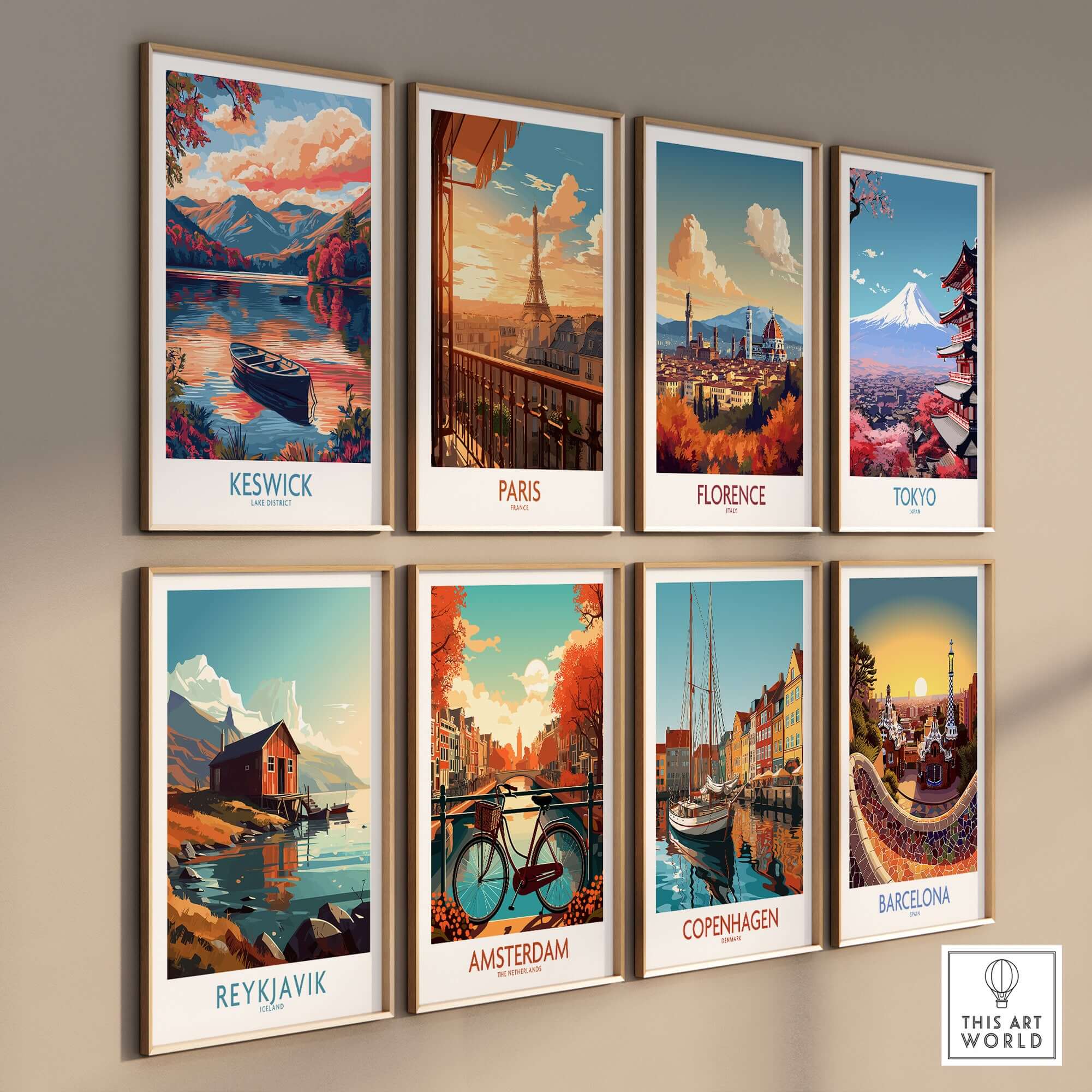 Keswick Lake District Travel Poster among other city travel posters, showcasing beautiful landscapes and iconic landmarks.