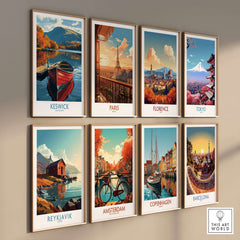Keswick Poster featuring a stunning view of Keswick, surrounded by other city posters like Paris and Tokyo.