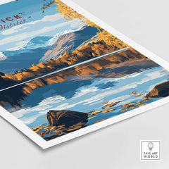 Keswick Wall Art featuring a vibrant Lake District landscape with reflections on water.