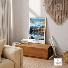 Keswick Wall Art Print showcasing Lake District beauty in a peaceful home setting.