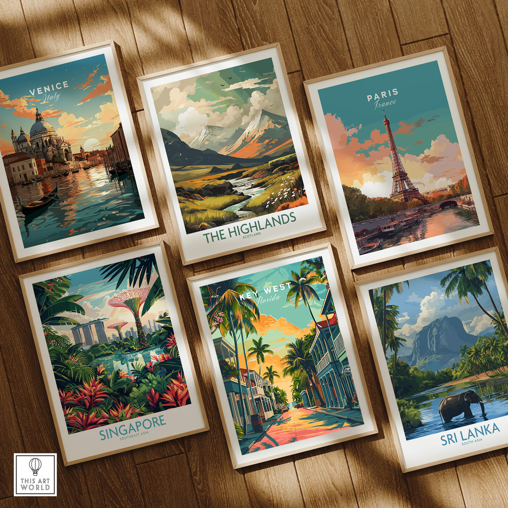 Key West Wall Art Print - Florida Travel Poster featuring vibrant travel prints of popular destinations.