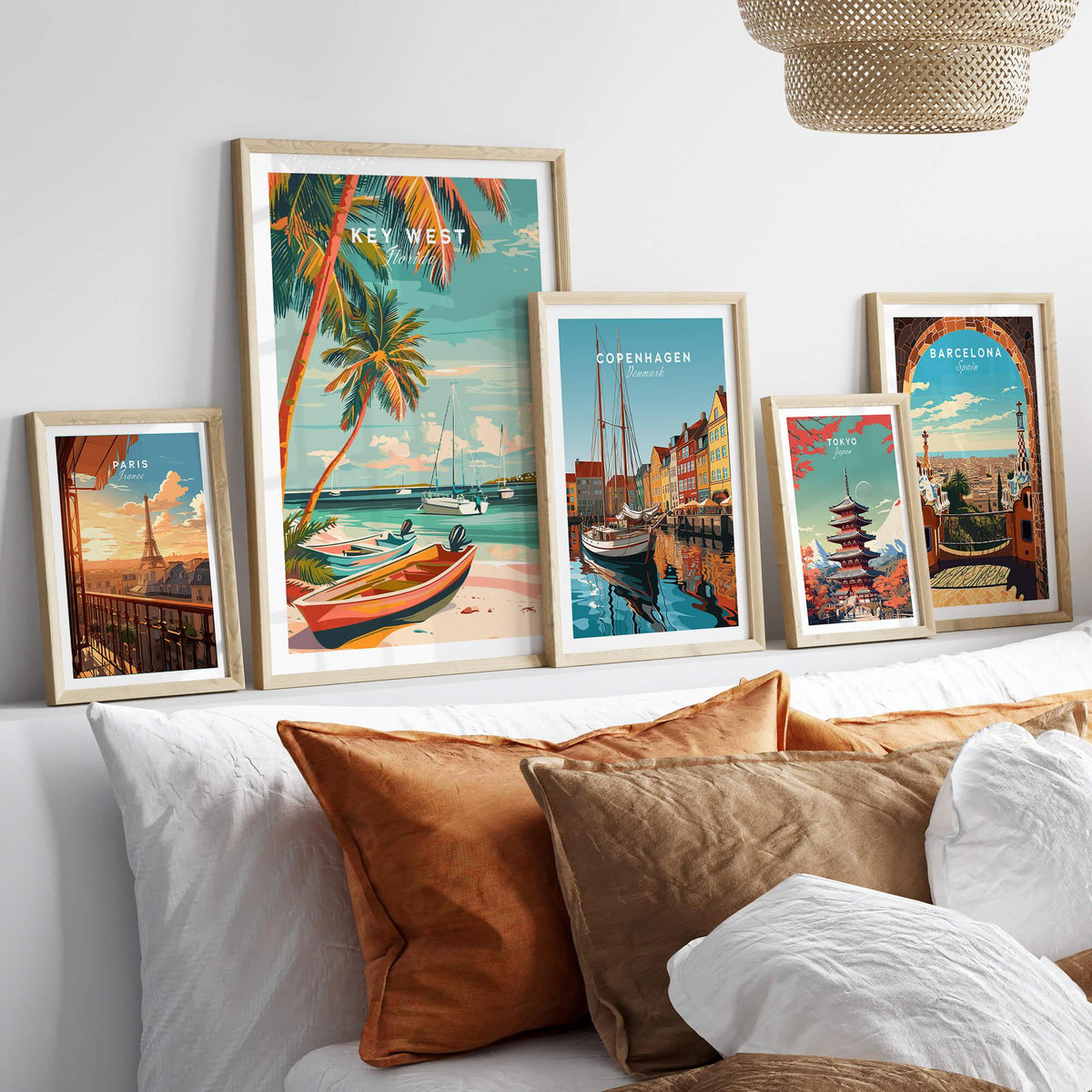Key West Wall Art collection featuring vibrant tropical scenes and coastal charm in framed prints.