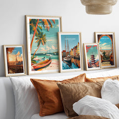Key West Wall Art collection featuring vibrant tropical scenes and coastal charm in framed prints.
