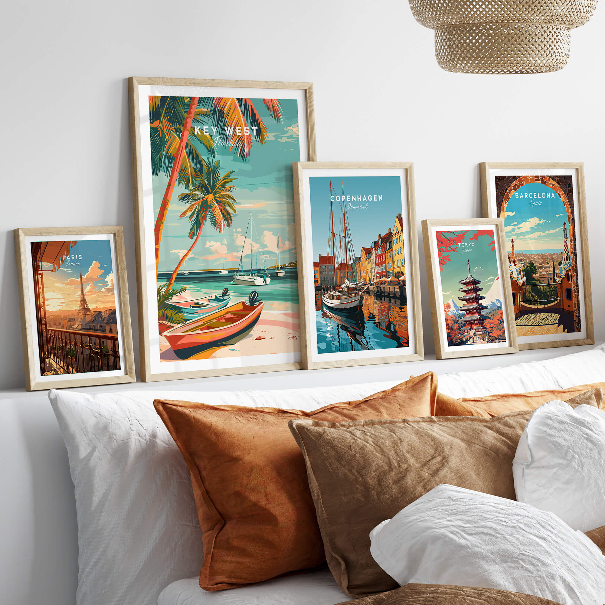 Key West Wall Art collection featuring vibrant tropical scenes and coastal charm in framed prints.
