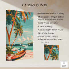 Key West Wall Art featuring vibrant scenery and tropical elements, perfect for coastal home decor.