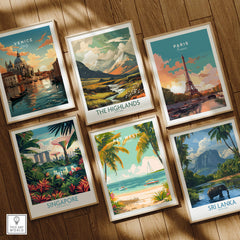 Key West Travel Poster collection featuring vibrant designs of famous travel destinations.