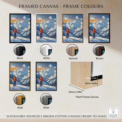Framed canvas options for Keystone Travel Poster - Colorado in various frame colors like black, white, natural, brown, gold, silver.