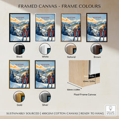 Keystone Wall Art Print - Colorado Ski framed canvas options in various colors including black, white, natural, brown, gold, and silver.