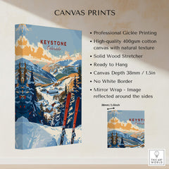Keystone Wall Art Print - Colorado Ski canvas print showcasing stunning Colorado mountains and skiing scene.
