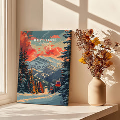 Keystone Print Colorado ski poster featuring vibrant colors and stunning mountain scenery.