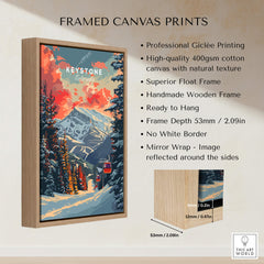 Keystone Print Colorado framed canvas print with vibrant mountain landscape, ready to hang wall art.