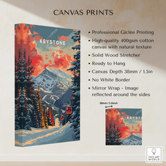Keystone Print Colorado ski poster showcasing vibrant Rocky Mountains scenery and professional giclée printing.