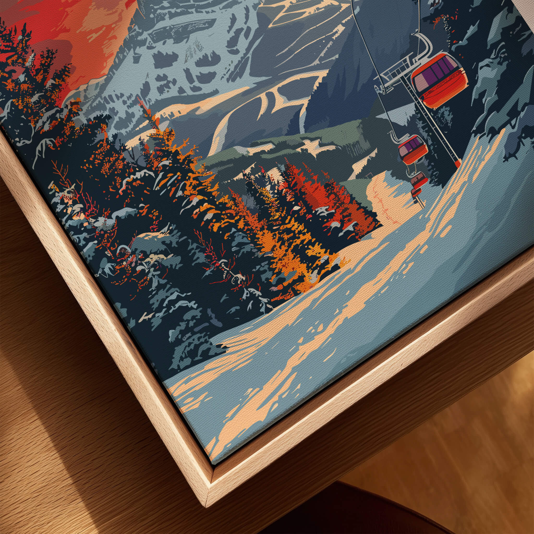 Keystone Print Colorado ski poster featuring a vibrant Rocky Mountains scene with a chairlift and snow-covered slopes.