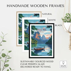 Khao Sok Print displayed in handmade wooden frames in natural, white, and black options.