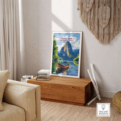 Khao Sok Wall Art Thailand featuring lush forests, cliffs, and serene waters from Khao Sok National Park.