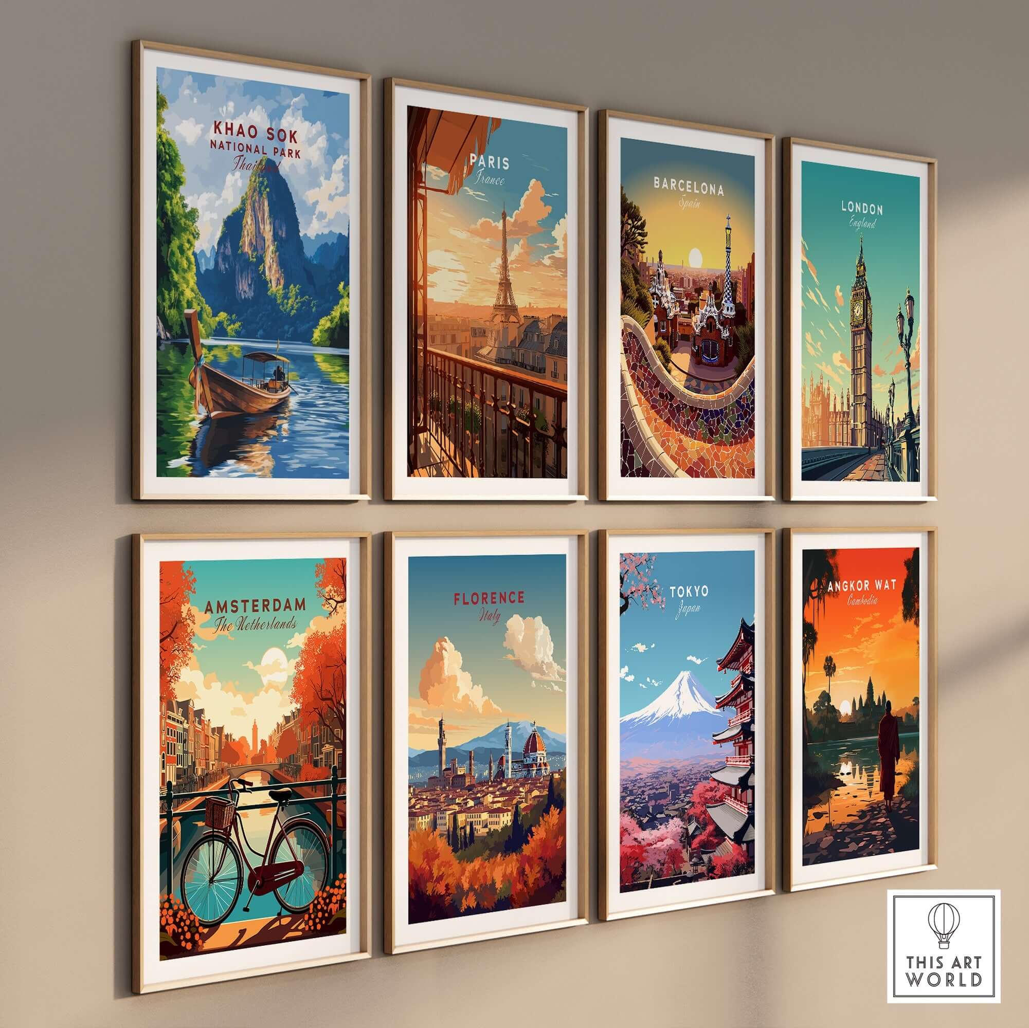 Khao Sok Wall Art Thailand showcasing Khao Sok National Park with lush forests and majestic cliffs in high-quality prints.