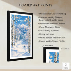 Kiroro Japan Ski Slopes Travel Poster — framed print details measurements quality details