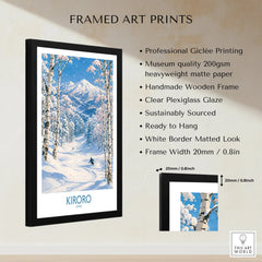 Kiroro Japan Powder Run Wall Art — framed print details measurements quality details