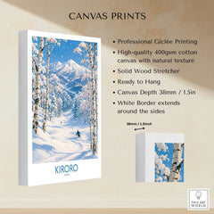 Kiroro Japan Powder Run Wall Art — canvas print stretched cotton canvas details