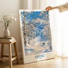 Kiroro Japan Powder Run Wall Art — canvas print mirror edge hand holding room setting