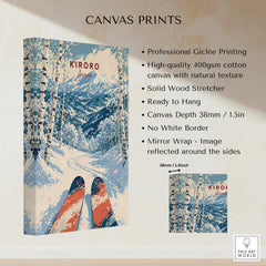 Kiroro Japan Mountains Travel Poster — canvas print stretched cotton canvas details