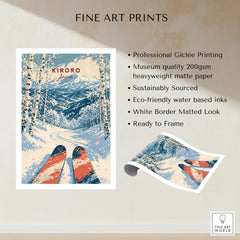 Kiroro Japan Mountains Travel Poster — fine art print unframed quality details