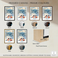 Kiroro Japan Ski Run Wall Art — framed canvas float frame colour options