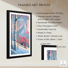 Kiroro Japan Peak Travel Poster — framed print details measurements quality details
