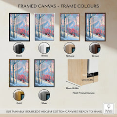 Kiroro Japan Peak Travel Poster — framed canvas float frame colour options