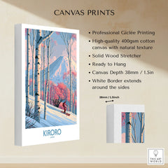 Kiroro Japan Birch Slopes Wall Art — canvas print stretched cotton canvas details