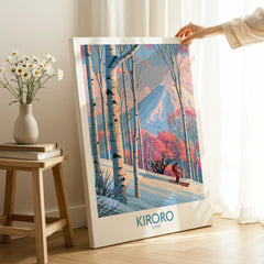 Kiroro Japan Birch Slopes Wall Art — canvas print mirror edge hand holding room setting