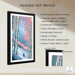 Kiroro Japan Backcountry Travel Poster — framed print details measurements quality details