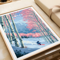 Kiroro Japan Backcountry Travel Poster — framed art print closeup gift unwrapped natural frame