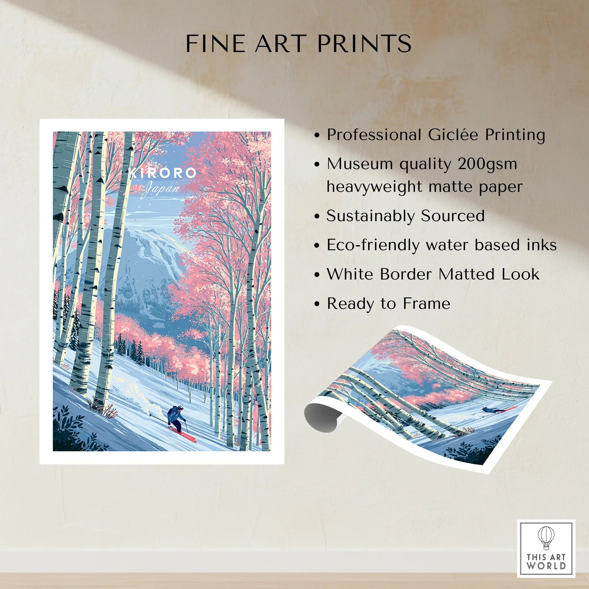 Kiroro Japan Backcountry Travel Poster — fine art print unframed quality details