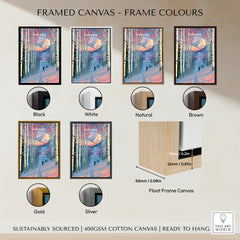 Kiroro Japan Birch Forest Travel Poster — framed canvas float frame colour options