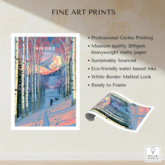 Kiroro Japan Birch Forest Travel Poster — fine art print unframed quality details